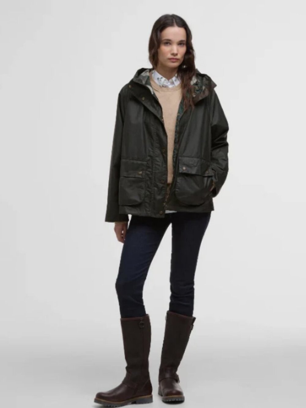 Rustic ~ Barbour Hollies Waxed Jacket w/ Hood MSRP$465 ~ British Elegance - Picture 10 of 14